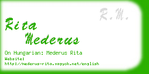 rita mederus business card